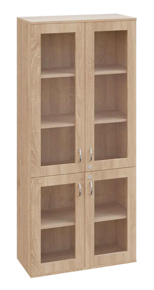 SPO 33 skříň 4-dveřová/ sklo lamino - dub bardolino